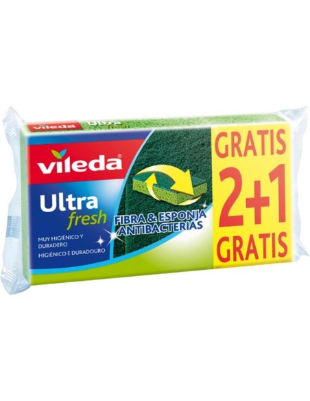 ESTROPAJO VILEDA ULTRAFRESH PK 2+1