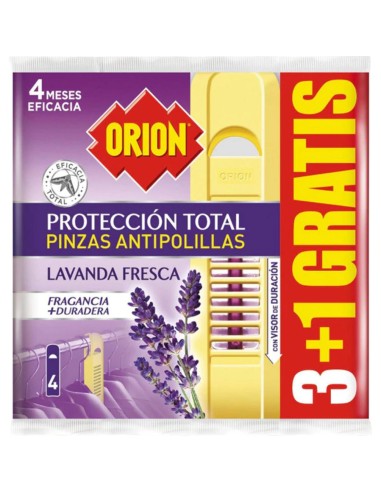 ANTIPOLILLA ORION PINZA COLGADOR 3+1 LAVANDA