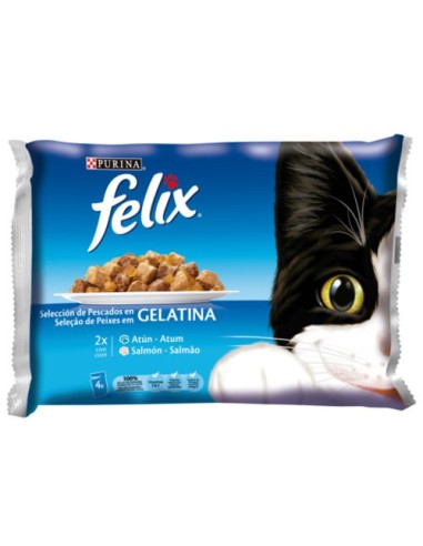 COMIDA GATOS FELIX GELAT. PESCADO SOBRE PK-4