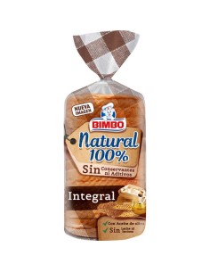 BIMBO PAN SANDWICH NATURAL 100% INTEGRAL 460 GR