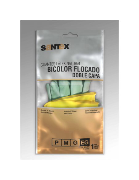 GUANTES  FLOCADO BICOLOR T.SUPER