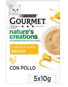 COMIDA GATOS GOURMET PUREE SNACKS POLLO PK-5