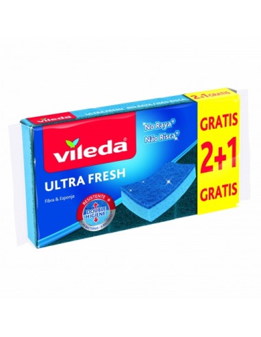 ESTROPAJO VILEDA ULTRAFRESH PK 2+1